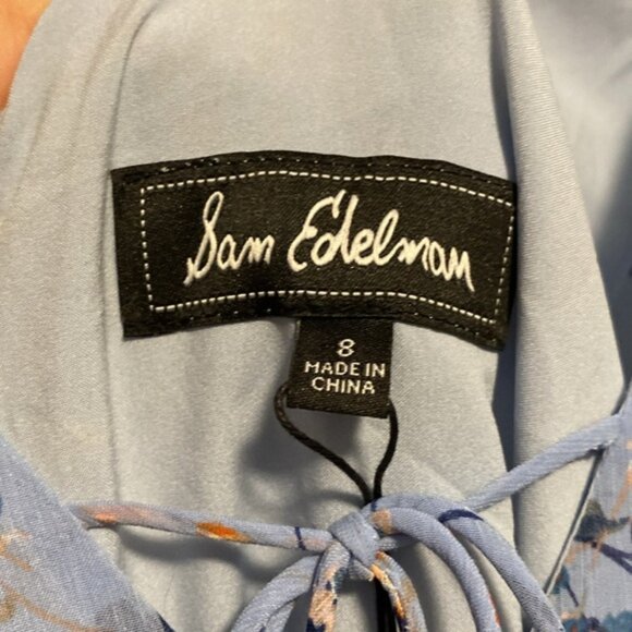 Sam Edelman Light Blue Floral DressCold ShoulderUS8NWOT - Picture 2 of 7